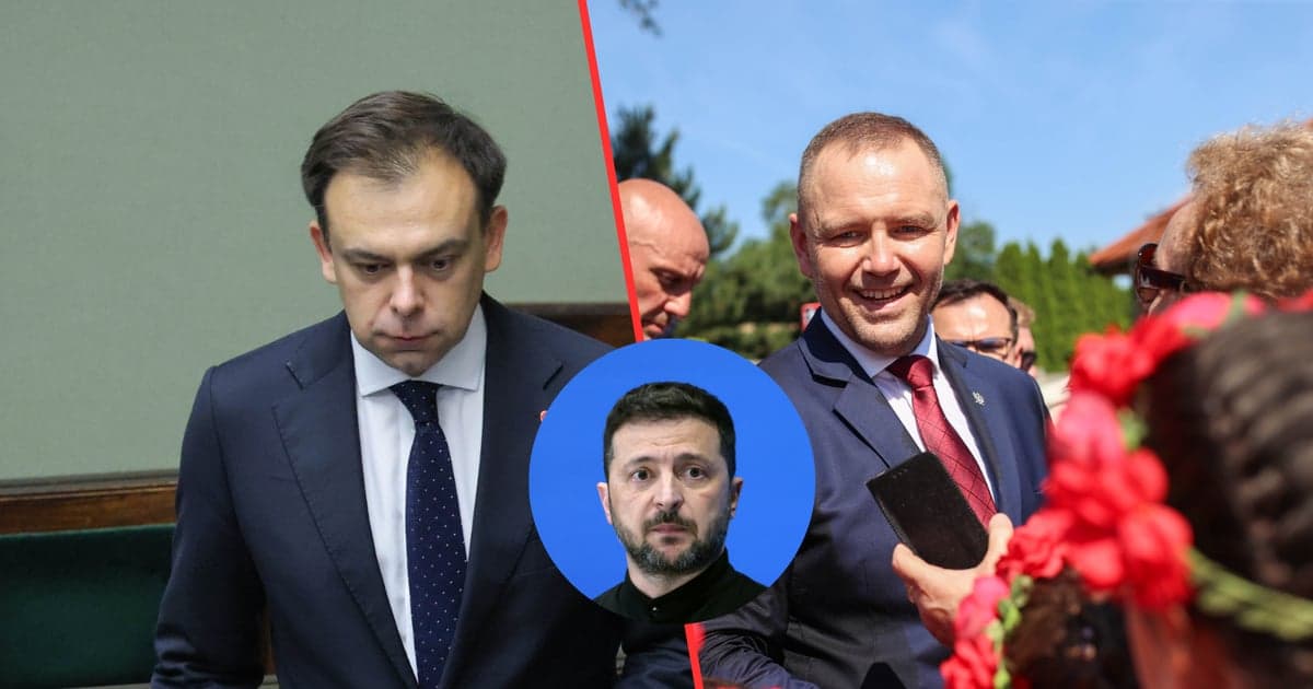 Prezydent Nawrocki odbiera order Wołodymyrowi Zełenskiemu. Minister finansów grzmi w TVN24