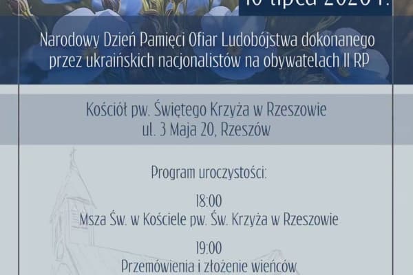 10 lipca 2026Rzeszów uczci pamięć ofiar Rzezi Wołyńskiej
