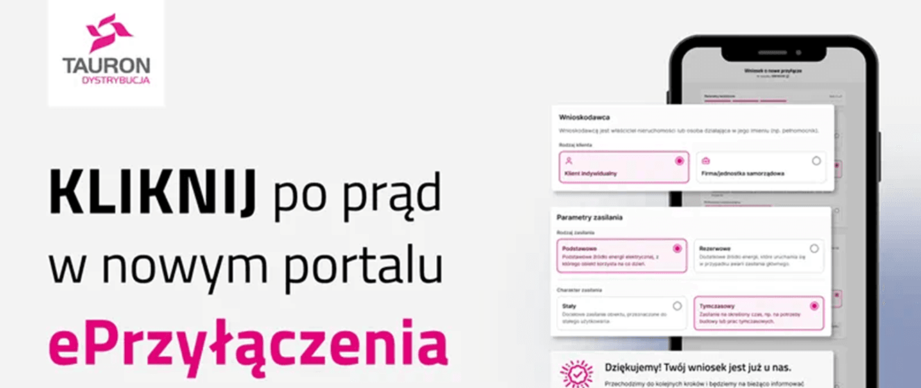 10.07.2026 TAURON Dystrybucja uruchomiła nowy portal ePrzyłączenia