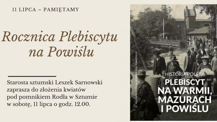 106. lat od Plebiscytu na Powiślu. W Sztumie oddadzą hołd obrońcom polskiej tożsamości Dzisiaj,