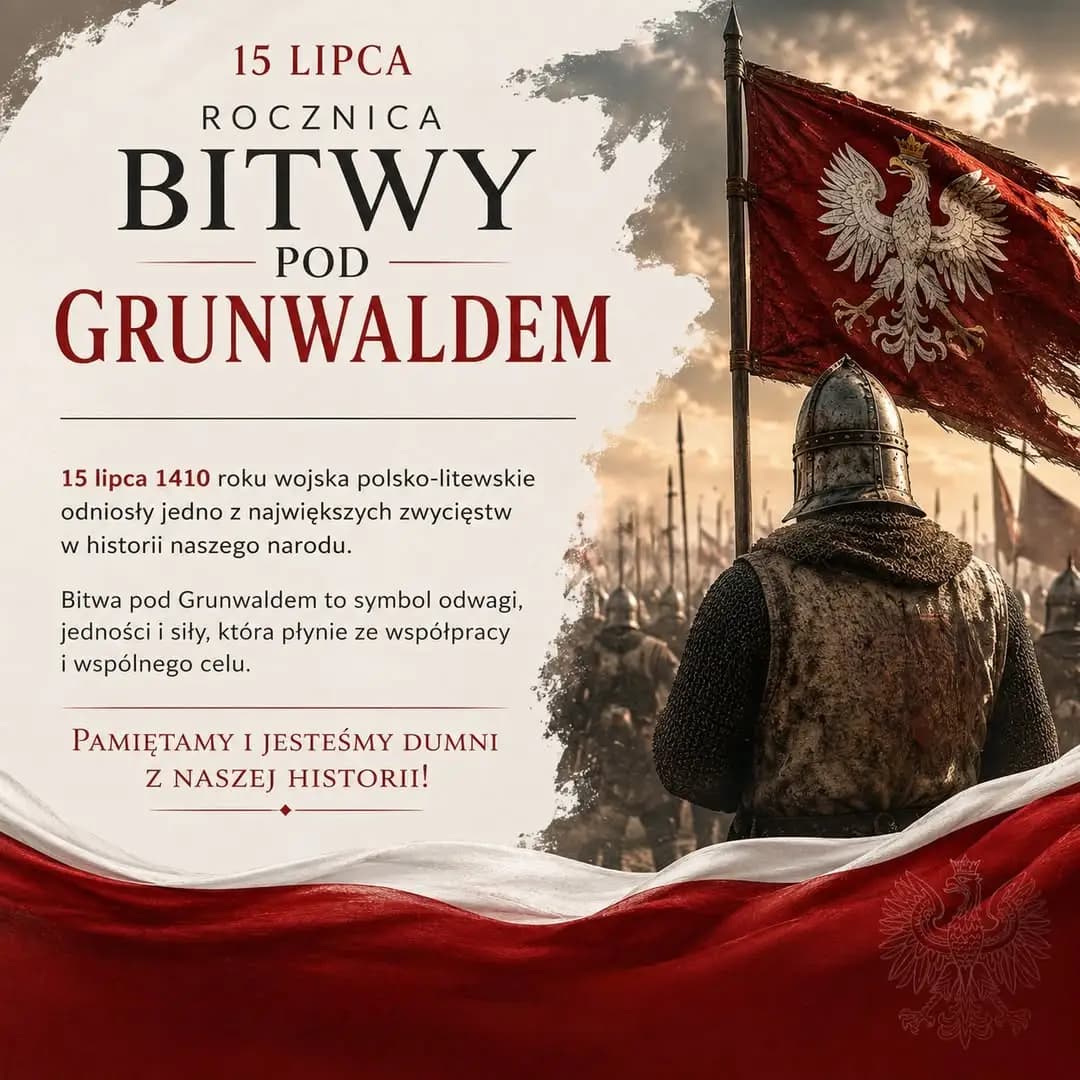 15 lipca – Rocznica Bitwy pod Grunwaldem. Pamięć o jednym z najważniejszych zwycięstw w historii Polski