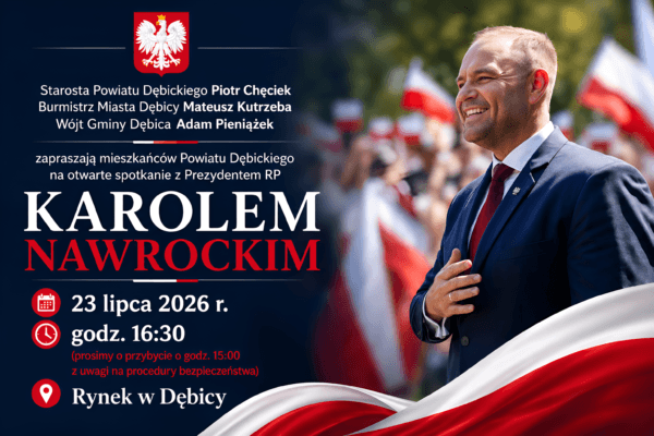 21 lipca 2026Prezydent Karol Nawrocki spotka się z mieszkańcami Dębicy