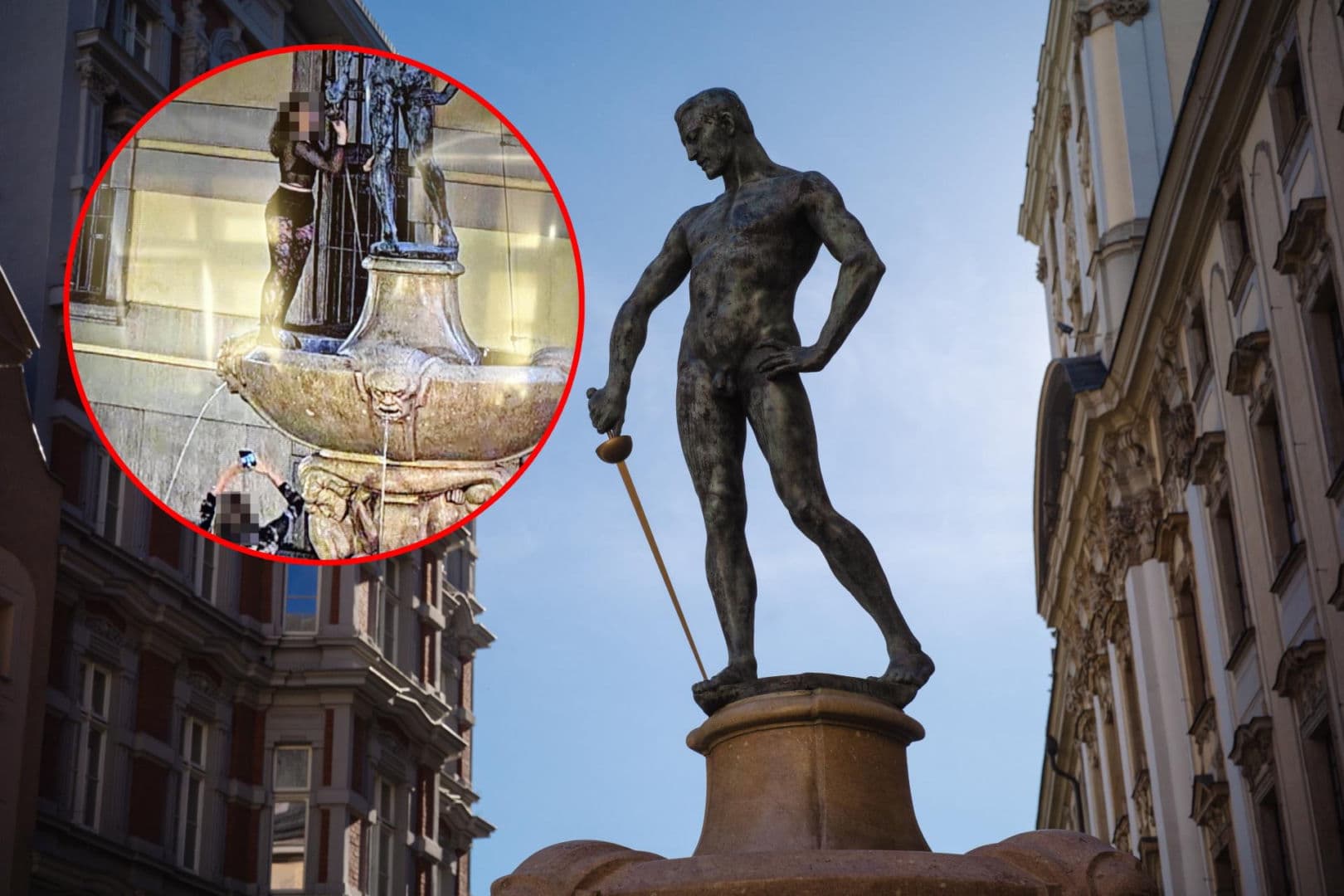 24-latka ukradła szpadę z zabytkowej fontanny. "Niestety kolejny taki przypadek"