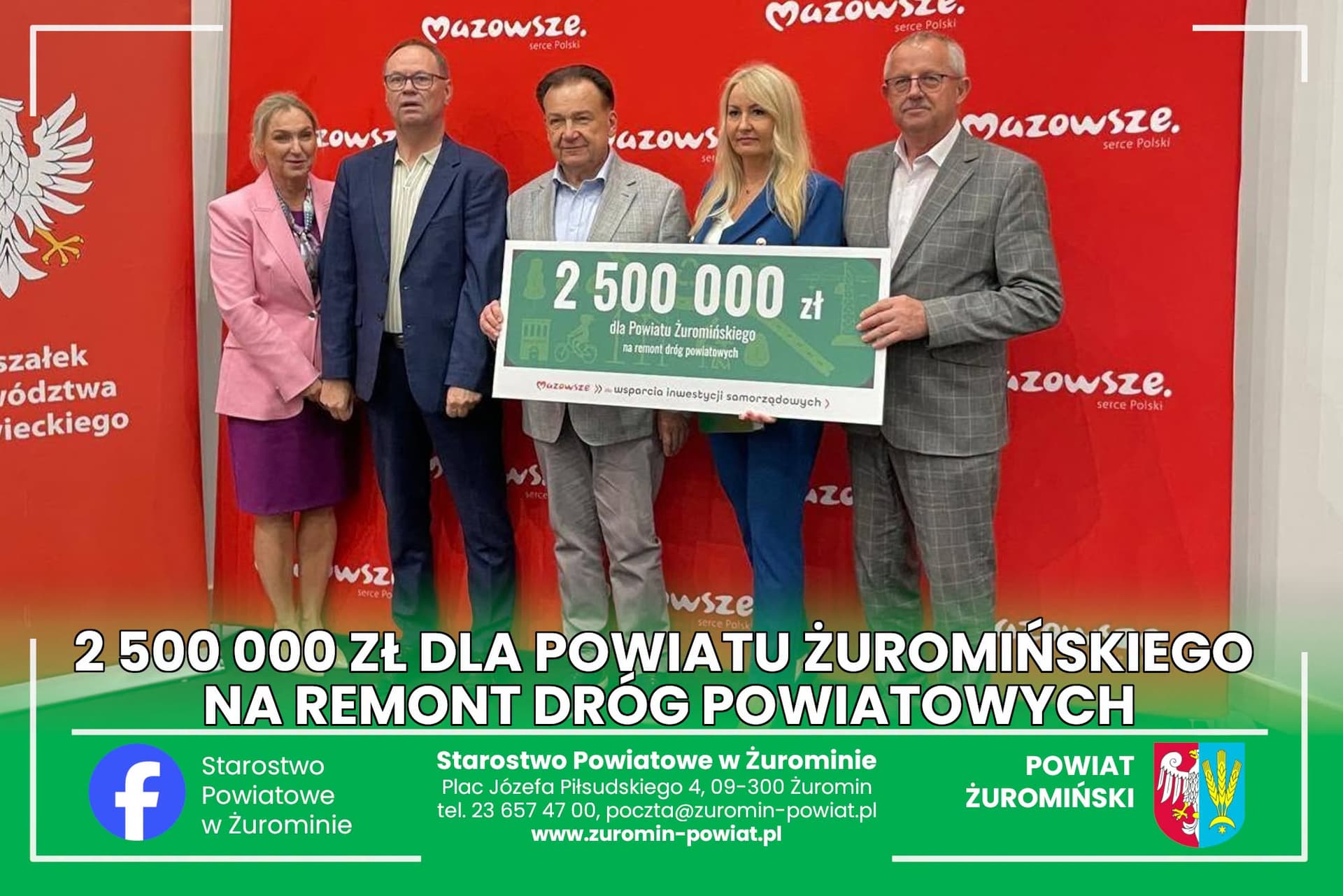2,5 MILIONA NA DROGI POWIATOWE