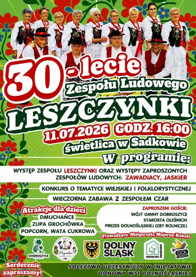30-lecie zespołu Leszczynki. Zaproszenie na jubileusz!