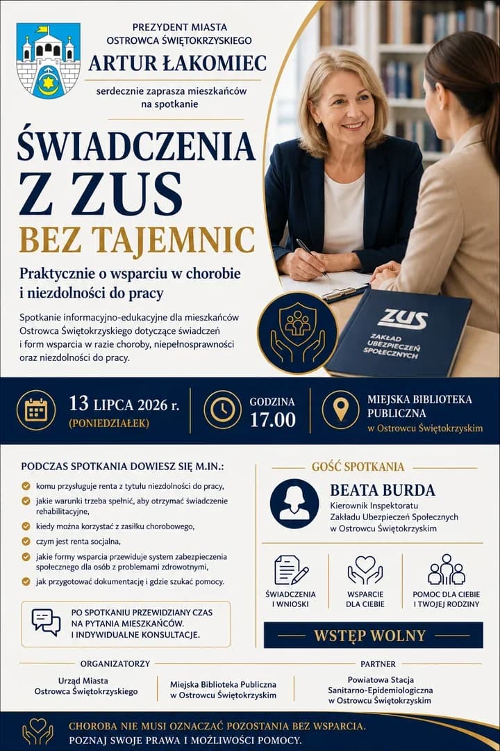 7 lipca 2026ZUS bez tajemnic - ostrowczanie dostaną prostą mapę po świadczeniach