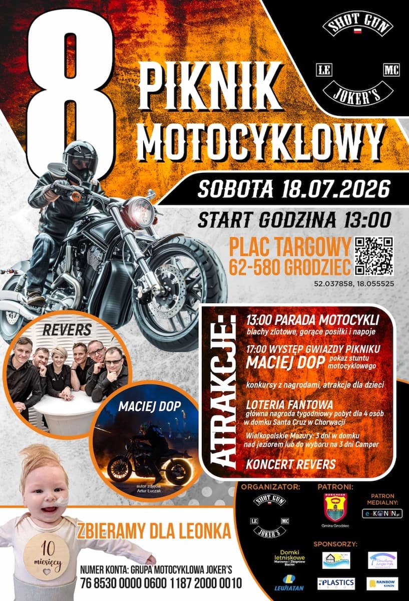 8. Piknik Motocyklowy w Grodźcu. Fani jednośladów pomogą małemu Leonkowi