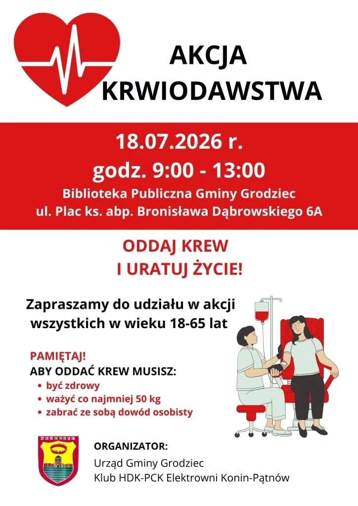 Akcja krwiodawstwa w Grodźcu. Oddaj krew i zostań na pikniku motocyklowym