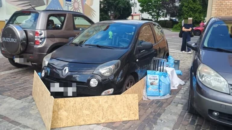 Akcja ratunkowa na placu Ratuszowym w Bielsku‑Białej. Na pomoc kotu