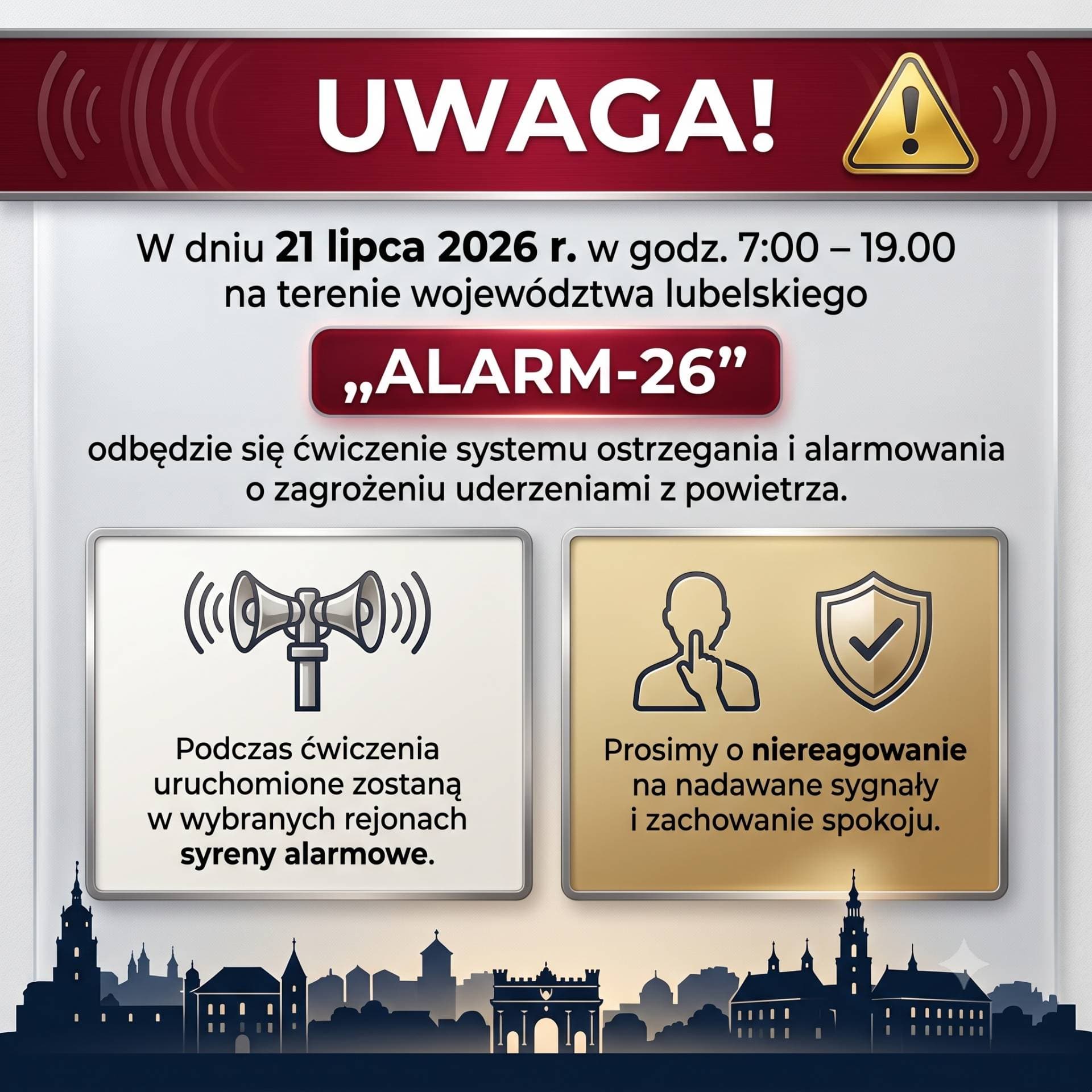 ALARM-26 - mogą zawyć syreny alarmowe