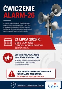 ALARM 26 - odbędą się ćwiczenia...