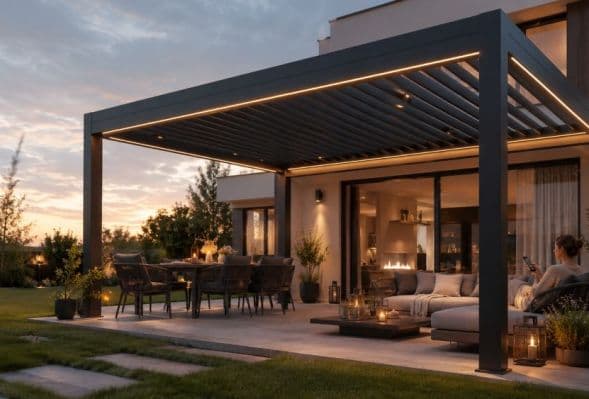 Automatyczna pergola tarasowa – jak smart home wychodzi z domu do ogrodu i dlaczego warto go tam wpuścić