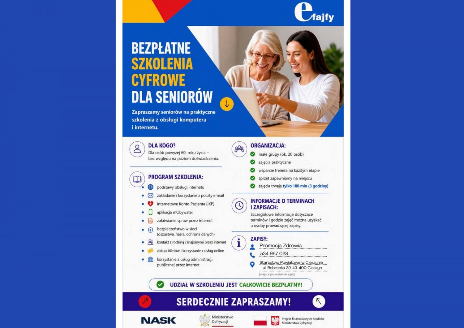 Bezpłatne szkolenie cyfrowe dla Seniorów