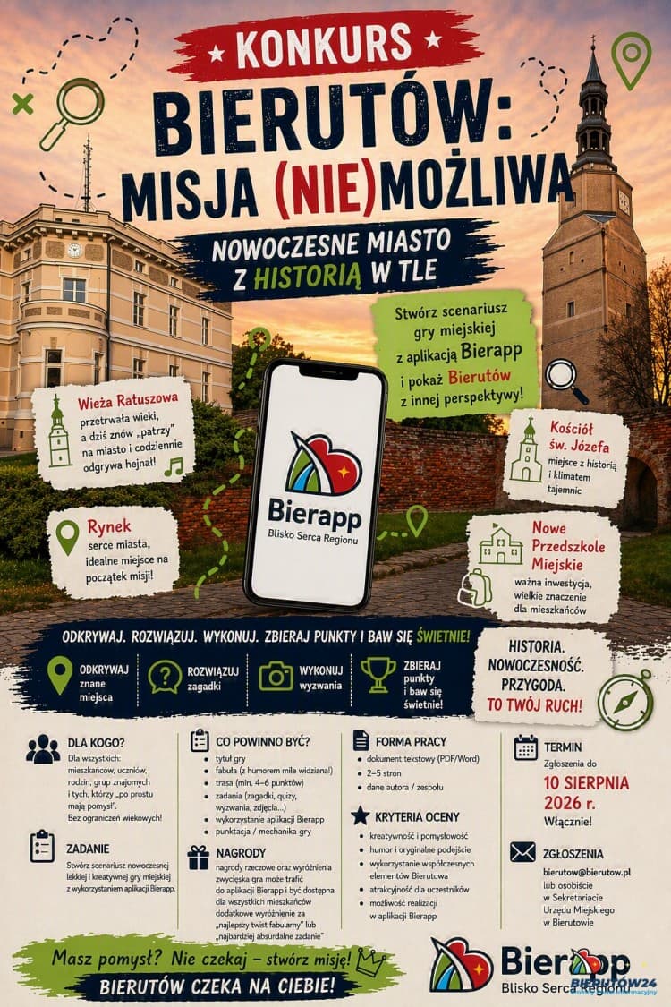 Bierutów zachęca mieszkańców do stworzenia gry miejskiej