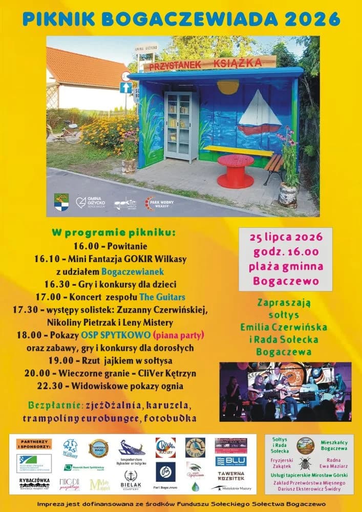Bogaczewiada 2026 w Bogaczewie 25 lipca. XV piknik rodzinny na plaży gminnej📅 25 lipca 2026📍 Plaża gminna w Bogaczewie