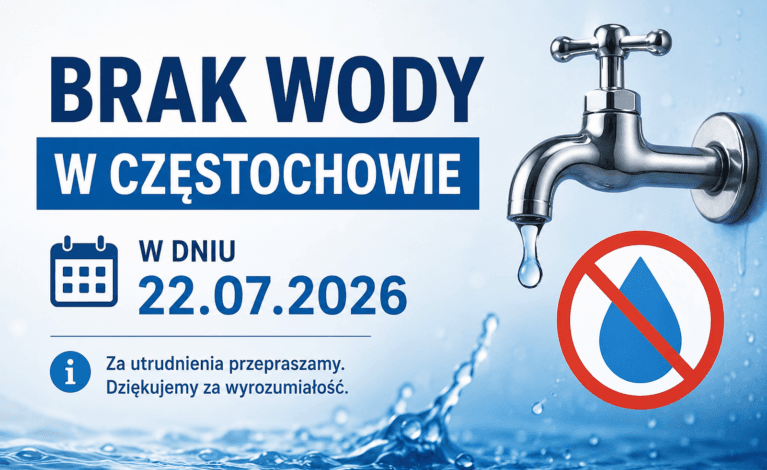 Brak wody w Częstochowie w dniu