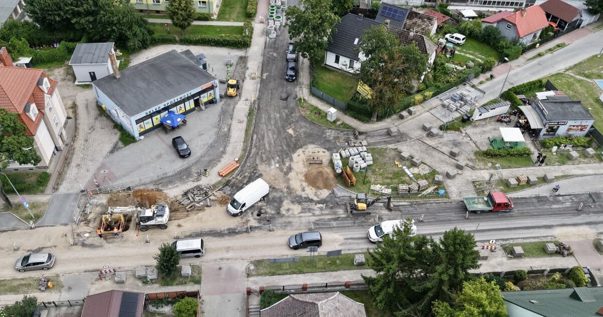 Budowa ronda na Szczecińskiej postępuje
