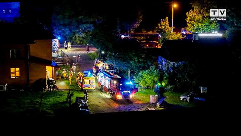 Ciało kobiety i ranny mężczyzna na płonącej posesji