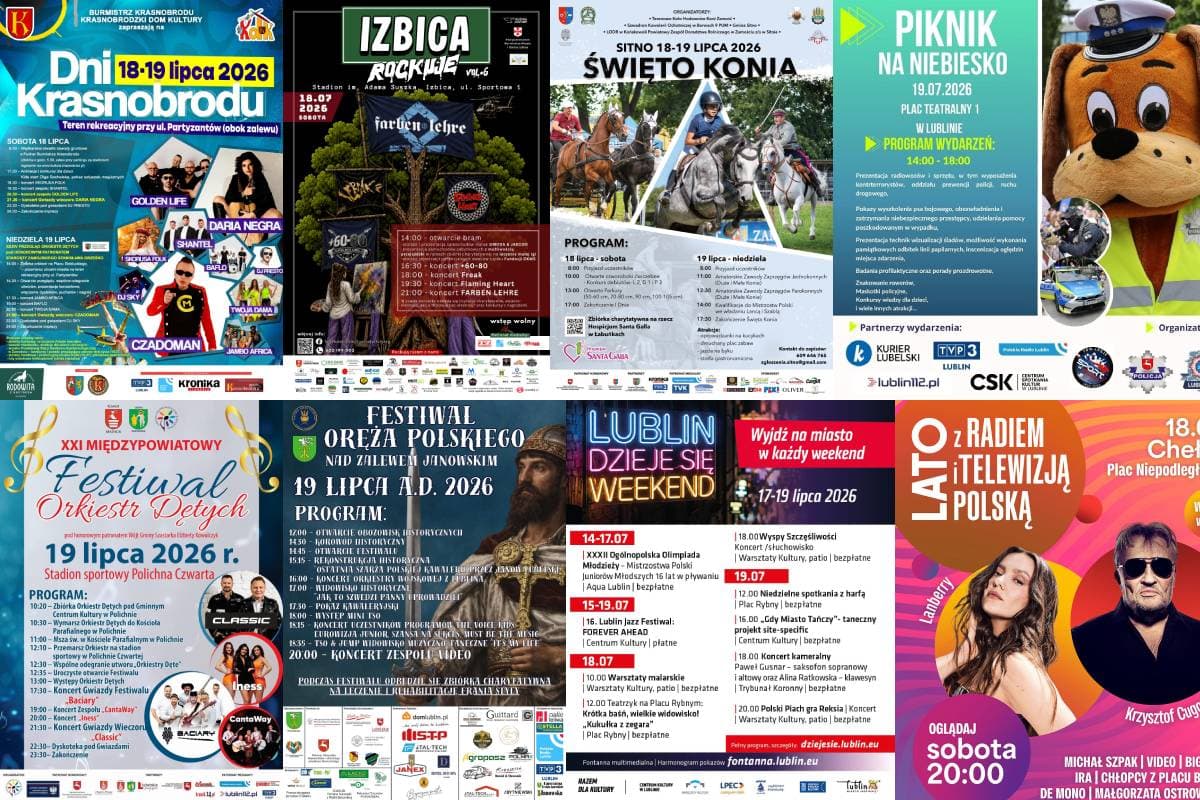 Co robić w weekend 18-19 lipca w województwie lubelskim? Festiwale, koncerty i imprezy w regionie