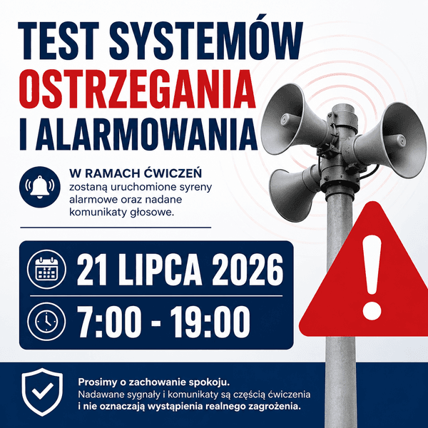 Ćwiczenia systemu alarmowania i ostrzegania pod kryptonimem „ALARM-2026”