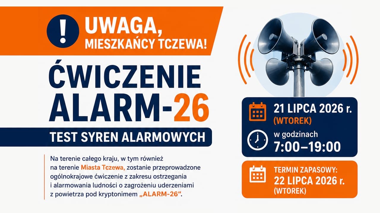 Ćwiczenie ALARM-26. Test syren alarmowych - 21 lipca - Aktualności