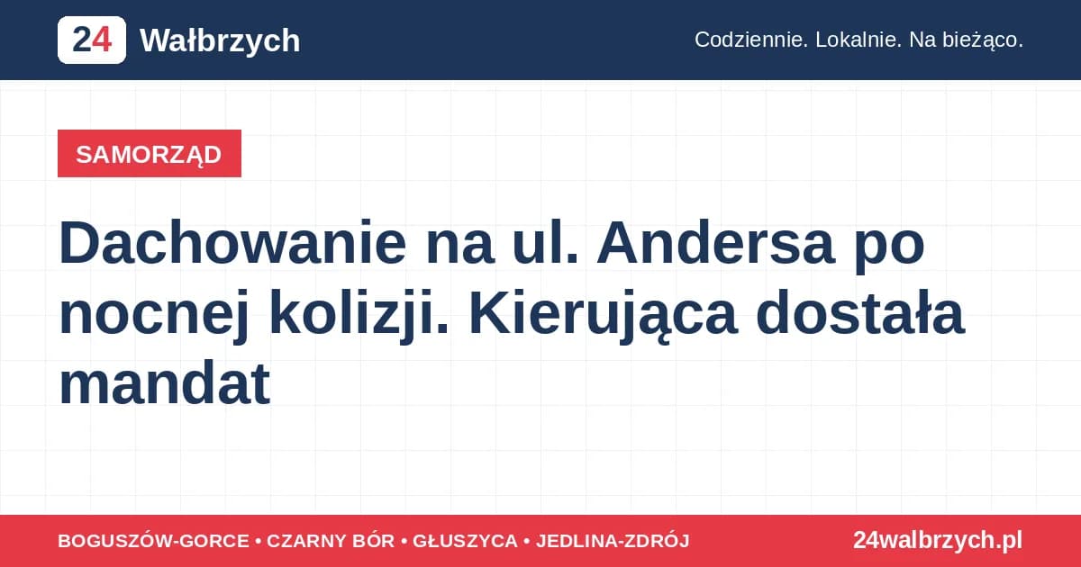 Dachowanie na ul. Andersa po nocnej kolizji. Kierująca dostała mandat