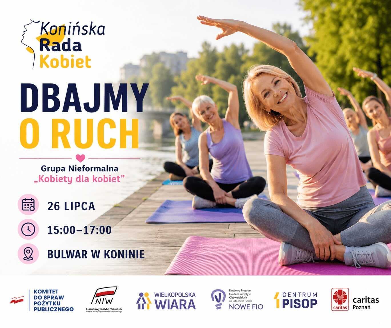 „Dbajmy o ruch”. Międzypokoleniowe warsztaty dla kobiet na konińskim bulwarze