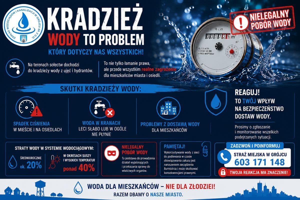 Dlaczego podczas suszy straty wody w Grójcu rosną ponad dwukrotnie? ZWiK wyjaśnia przyczyny