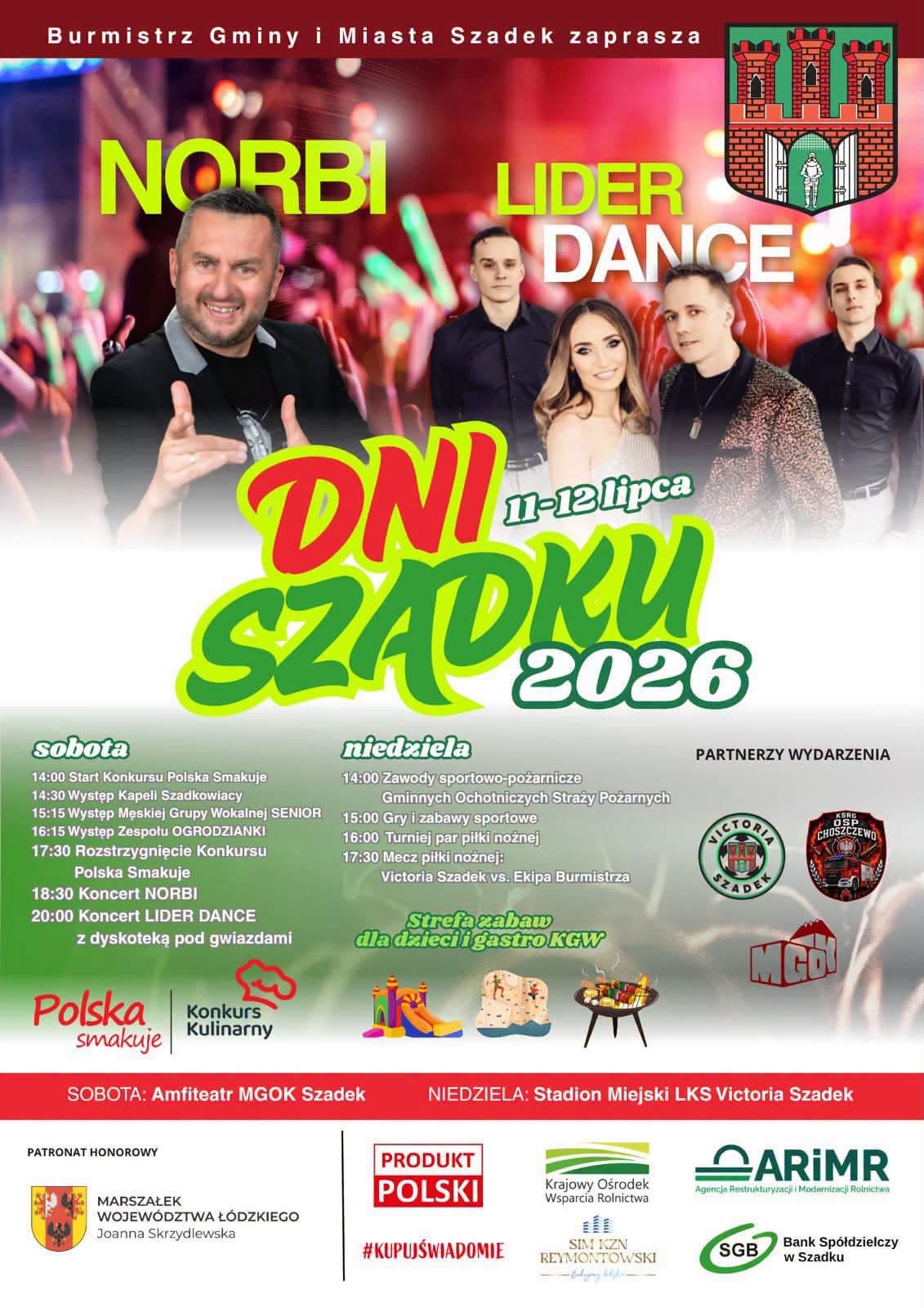Dni Szadku 2026. Dwa dni koncertów, sportu i rodzinnej zabawy