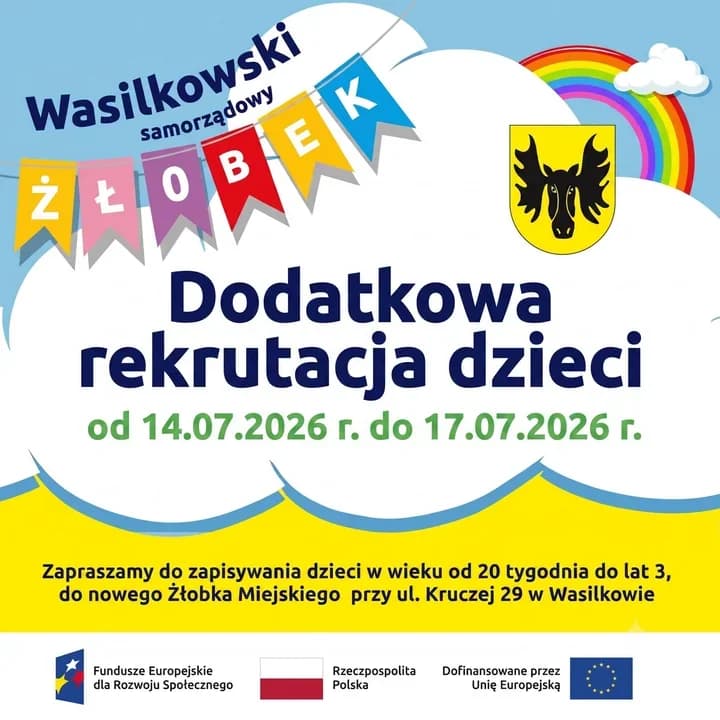 Dodatkowy nabór do żłobka w Wasilkowie. Miejsc jest niewiele