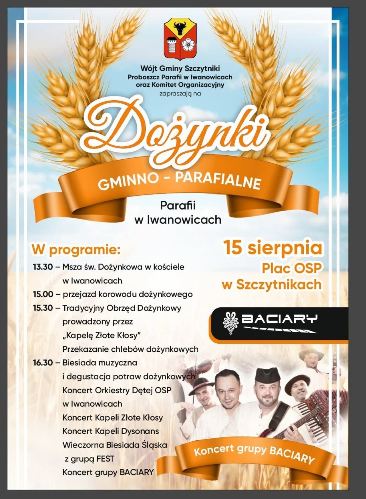 Dożynki zbliżają się wielkimi krokami. 15 sierpnia będą świętować Szczytniki