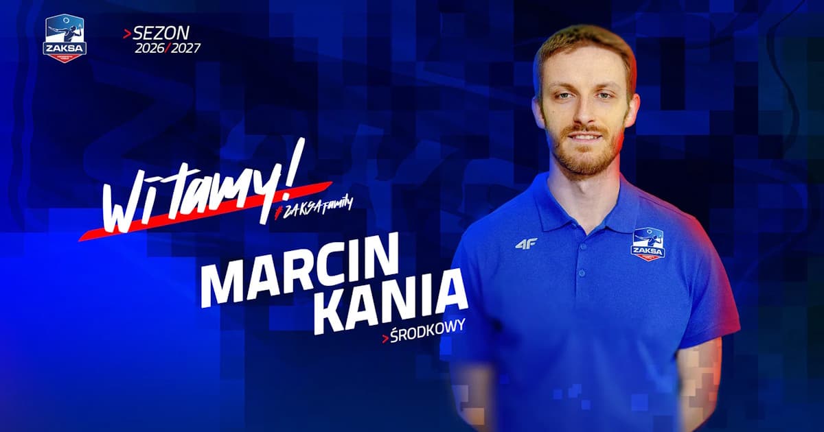 Drugi transfer przychodzący do ZAKSY. Do drużyny dołączył środkowy Marcin Kania