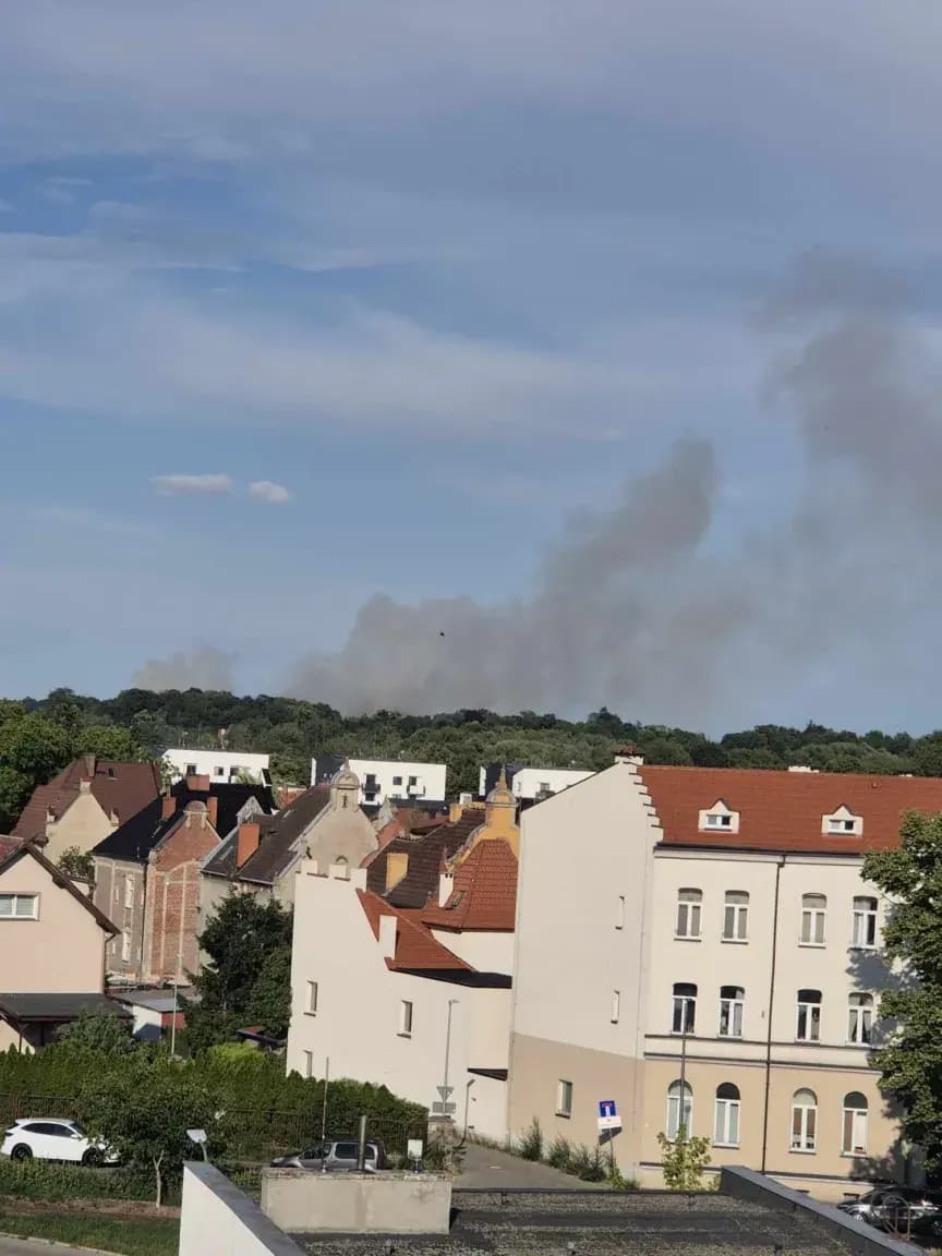 Duży pożar zboża na pniu, na polu pod Stargardem. Ogień strawił ok. 5 ha
