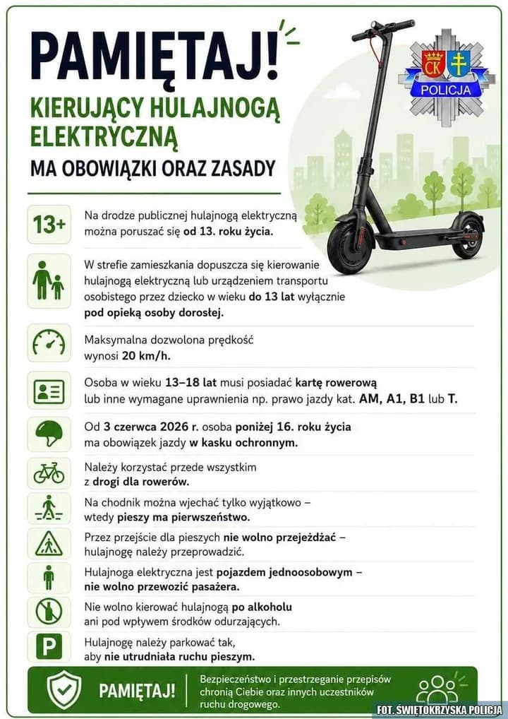 Dwie hulajnogi, dwóch nietrzeźwych kierujących. Jeden miał 15 lat