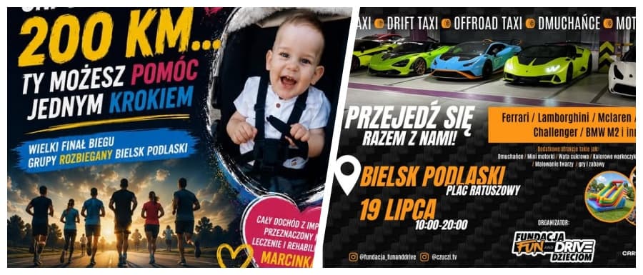 Dwie imprezy charytatywne jednego dnia. Już w niedzielę w Bielsku finał Biegu Nadziei i akcja "przejedź się Ferrari, Lamborghini...