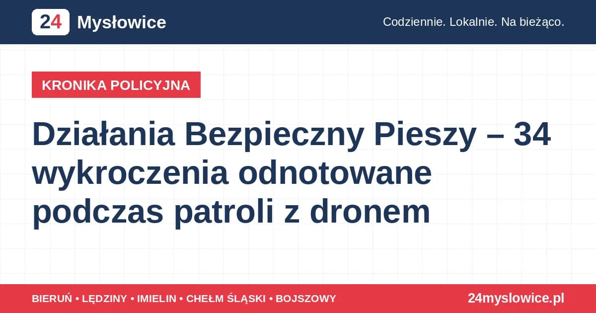 Działania Bezpieczny Pieszy – 34 wykroczenia odnotowane podczas patroli z dronem