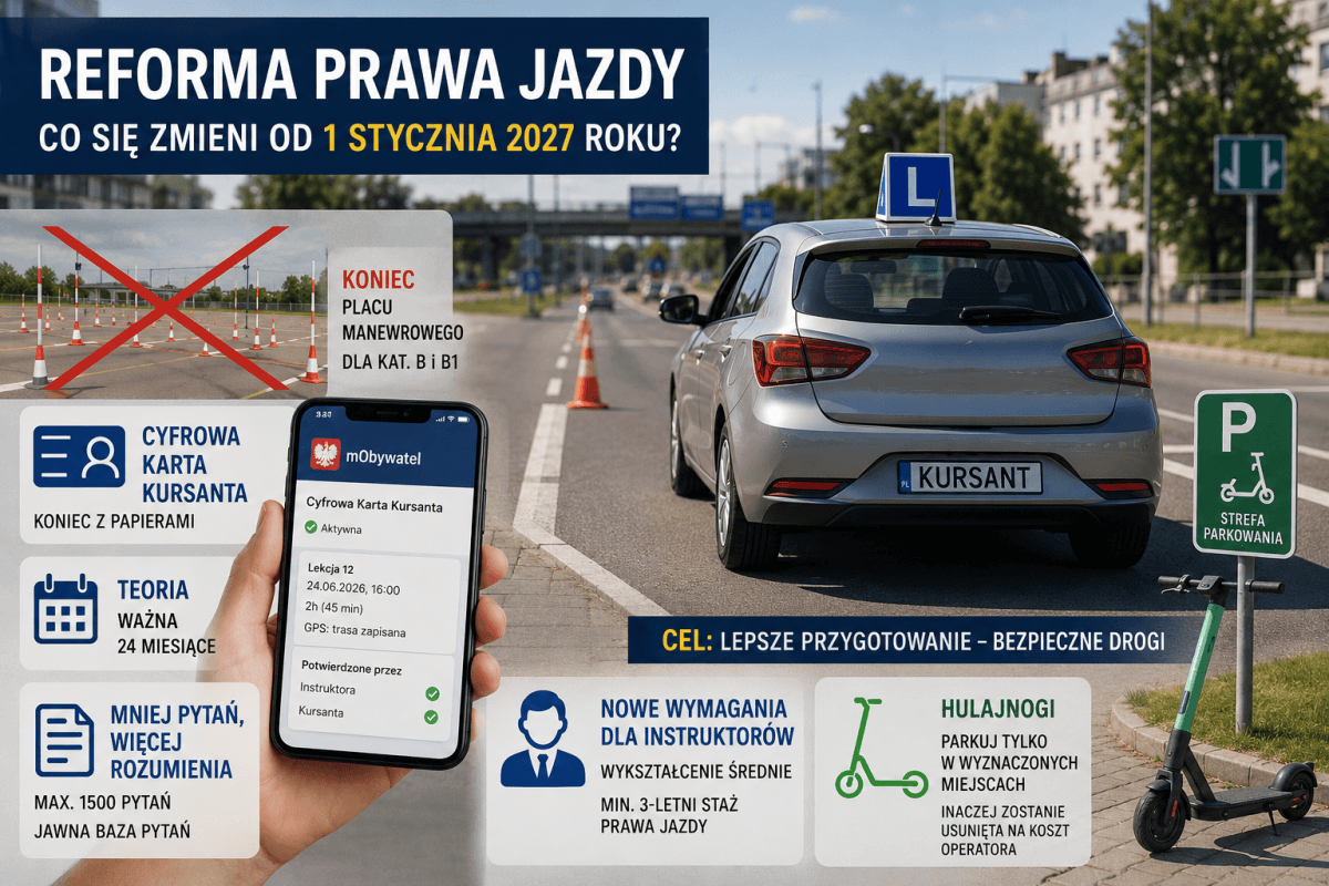 Egzamin bez placu manewrowego dla kategorii B. Co zmieni się w szkoleniu kierowców?