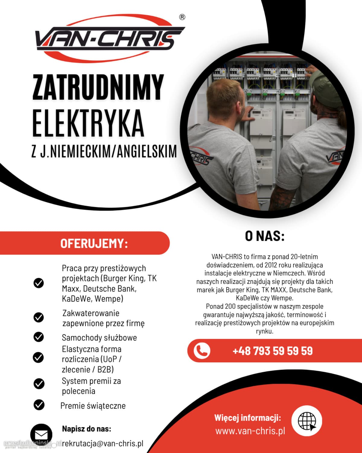 Elektryk z j. niemieckim/angielskim