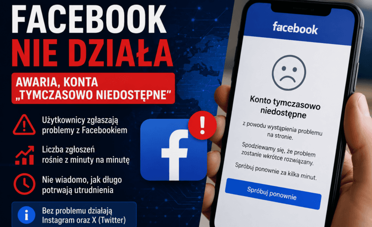 Facebook nie działa. Użytkownicy widzą komunikat o „tymczasowo niedostępnym” koncie. To nie musi oznaczać blokady!