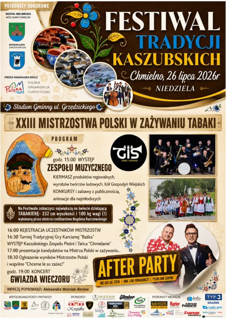 Festiwal Tradycji Kaszubskich (i mistrzostwa Polski w zażywaniu tabaki) już 26 lipca w Chmielnie!