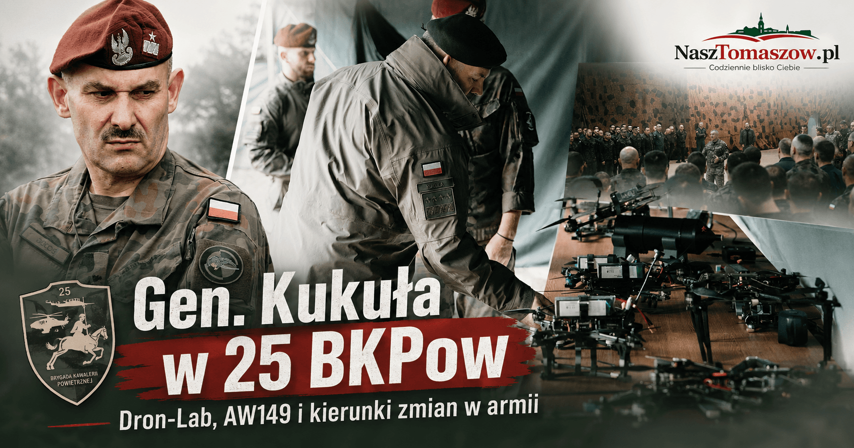 Generał Wiesław Kukuła z wizytą w 25 Brygadzie Kawalerii Powietrznej. Drony, śmigłowce AW149 i przyszłość armii