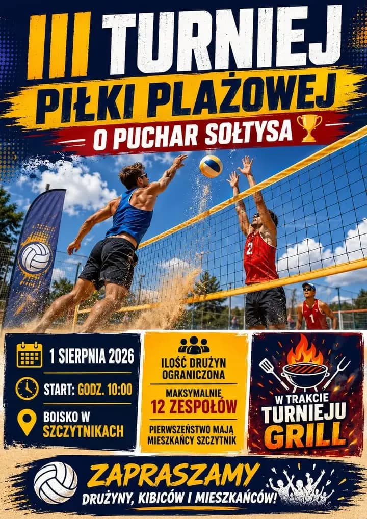 III Turniej Piłki Plażowej o Puchar Sołtysa w Szczytnikach – zostały ostatnie miejsca