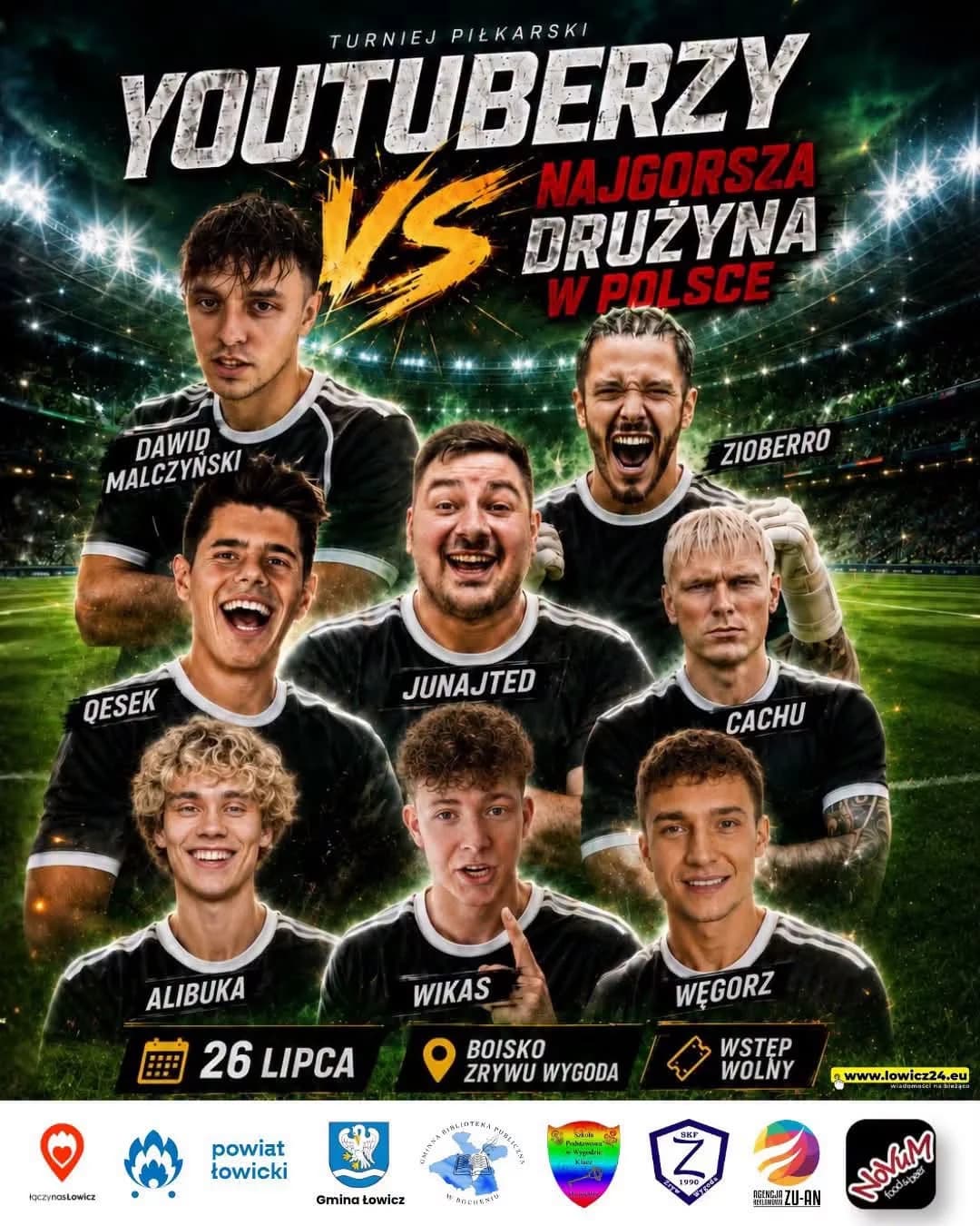 Internetowe gwiazdy na jednym boisku. Wyjątkowy turniej piłkarski w Wygodzie