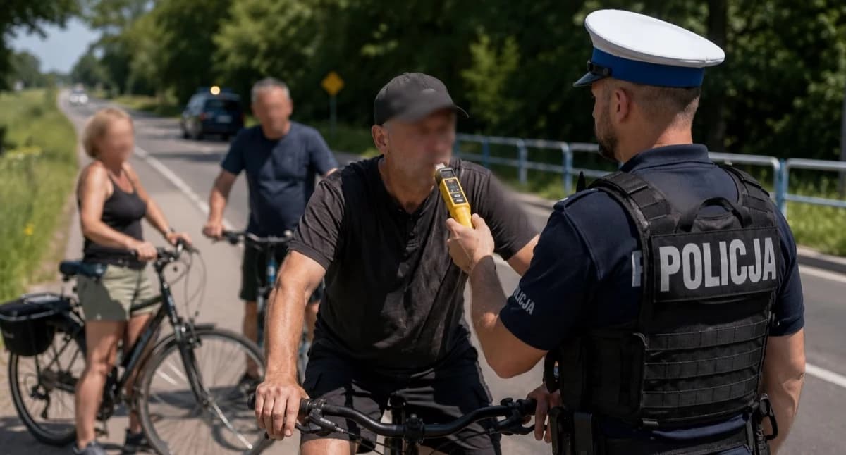 Jechali razem, wpadli razem! Ponad 2,5 promila u rowerzystki z Czerska