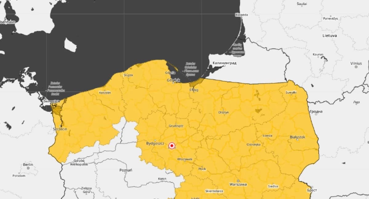 Jest zapowiedź ostrzeżenia IMGW. Toruń znalazł się w żółtej strefie 1