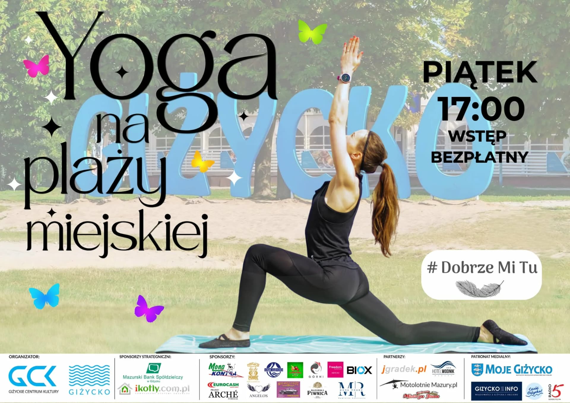Joga na plaży miejskiej w Giżycku 14 sierpnia 2026. Bezpłatne zajęcia o 17:00📅 14 sierpnia 2026📍 Plaża miejska w Giżycku