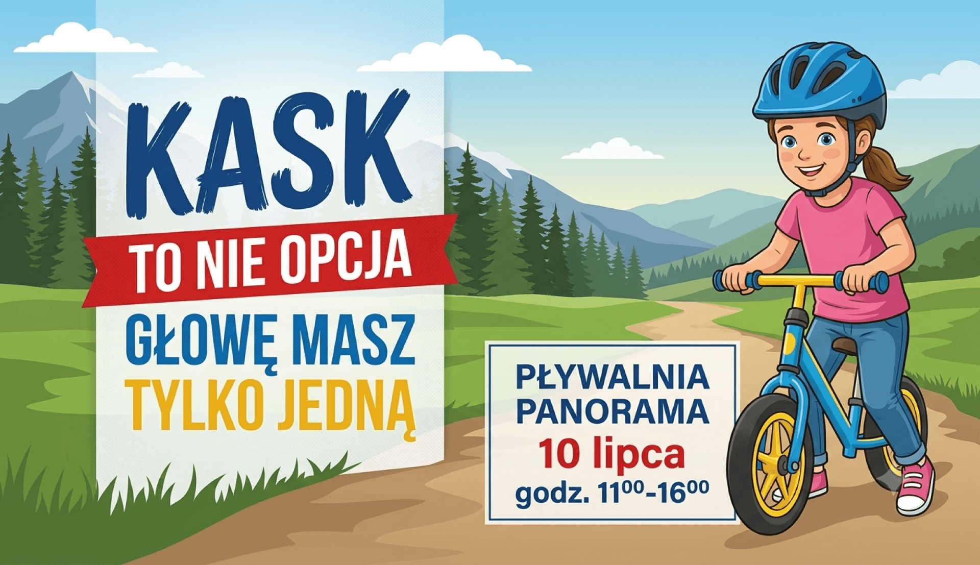 „Kask to nie opcja. Głowę masz tylko jedną”. Letnia akcja edukacyjna na Panoramie