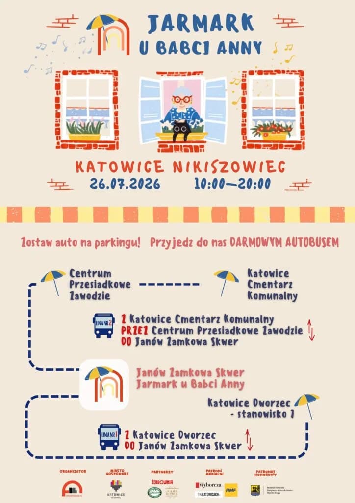 Katowice: Jarmark u Babci Anny w Nikiszowcu 26 lipca z 180 stoikami