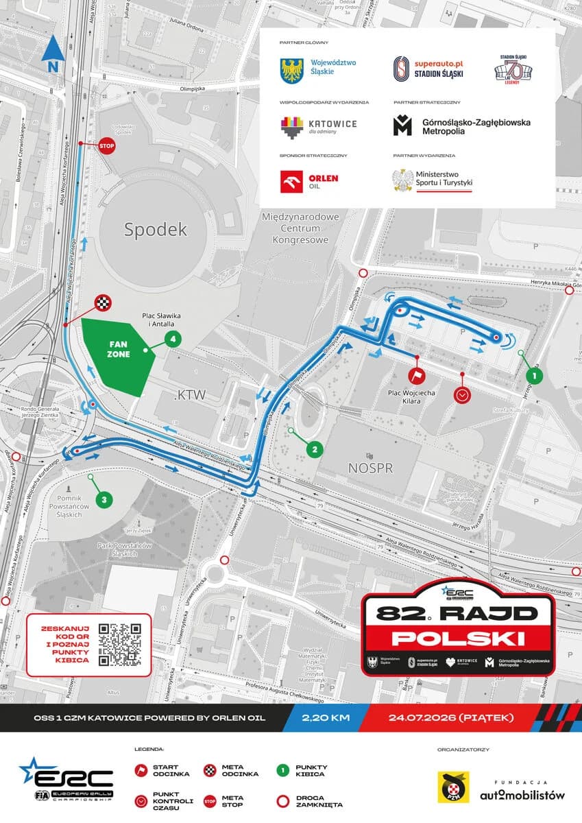 Katowice: Rajd Polski 2026 – utrudnienia w ruchu 24 lipca
