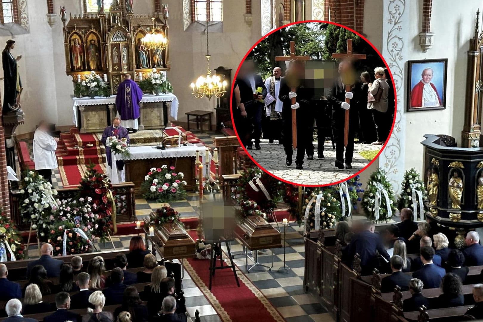 "Każde życie, poczęte miłością rodziców, kiedyś się kończy". Przejmujący pogrzeb ofiar wypadku w Postolinie